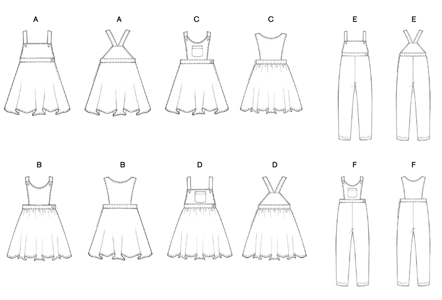 Kiki Dungaree Set Pattern