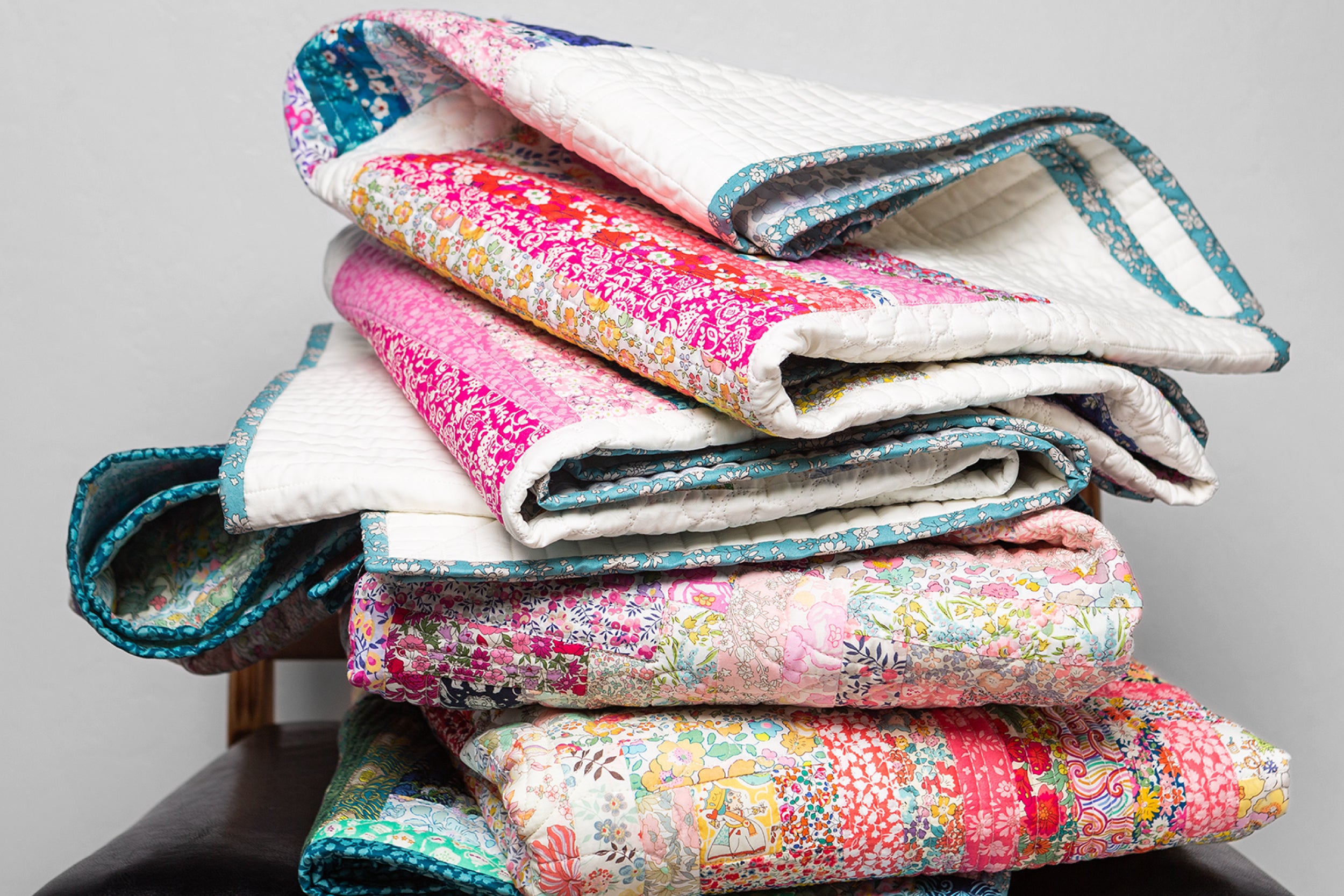 Folded pile of Liberty Fabrics.