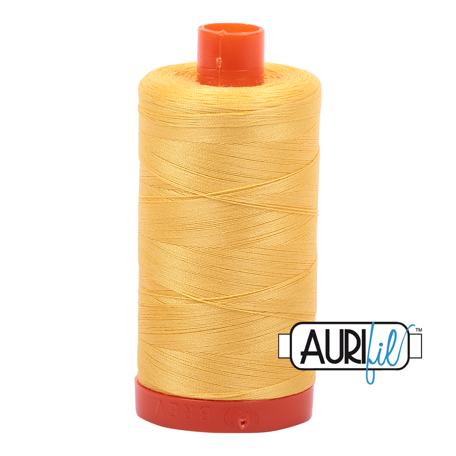 50wt Aurifil Pale Yellow 100% Cotton Mako Thread #MK50-1135