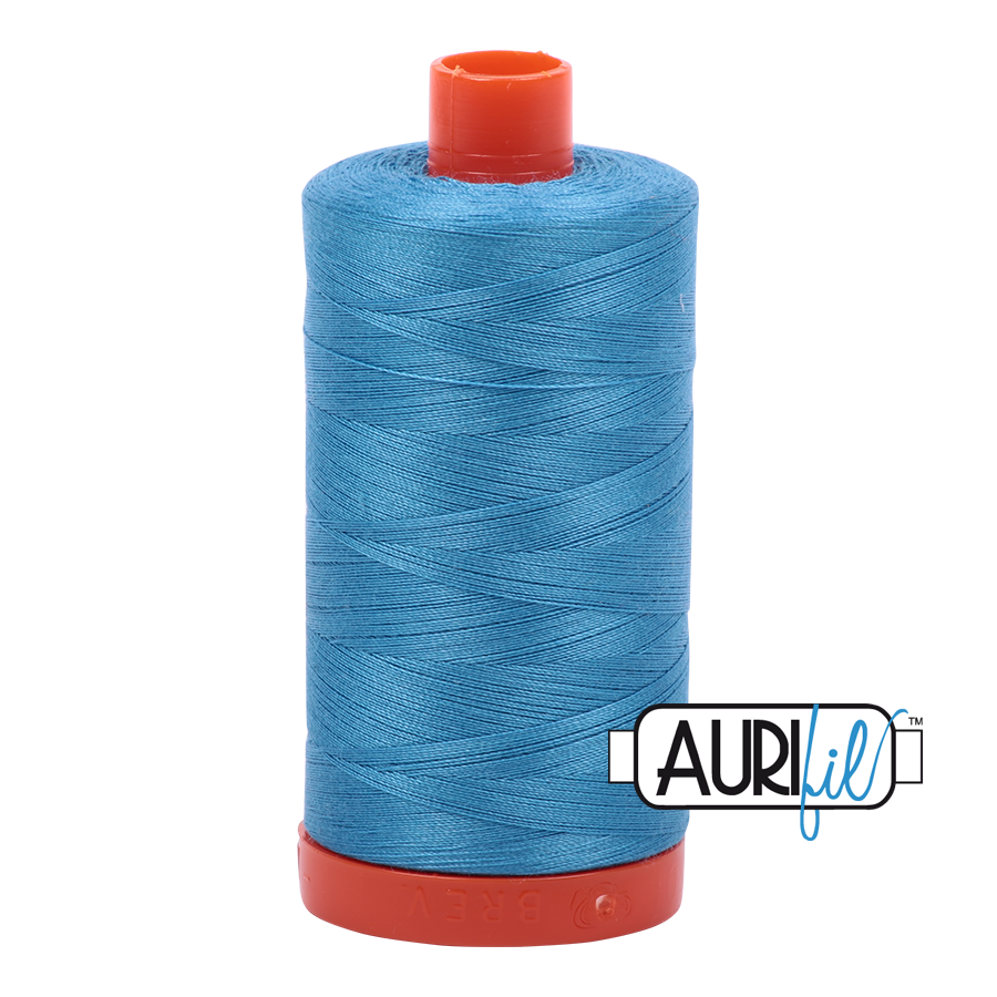 50wt Aurifil Bright Teal 100% Cotton Mako Thread #MK50-1320