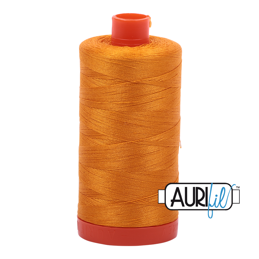 50wt Aurifil Yellow Orange 100% Cotton Mako Thread #MK50-2145