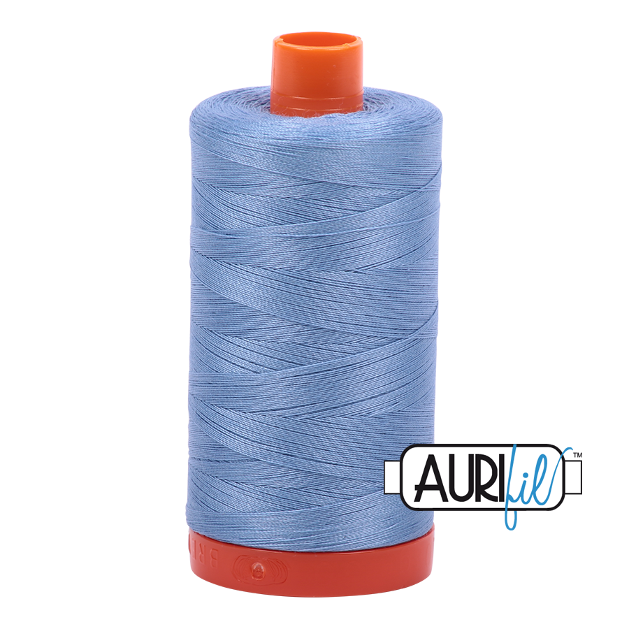 50wt Aurifil Light Delft Blue 100% Cotton Mako Thread #MK50-2720