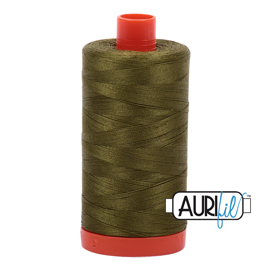 50wt Aurifil Very Dark Olive 100% Cotton Mako Thread #MK50-2887