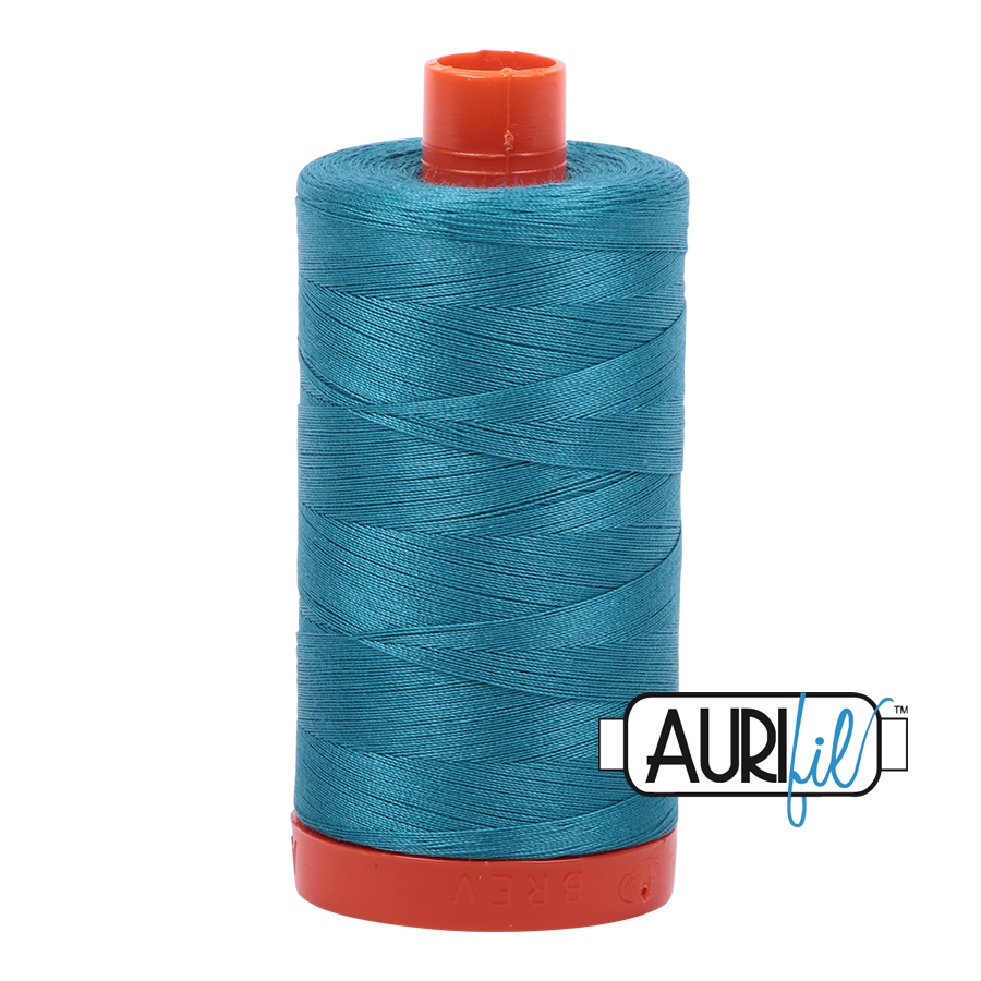 50wt Aurifil Dark Turquoise 100% Cotton Mako Thread #MK50-4182