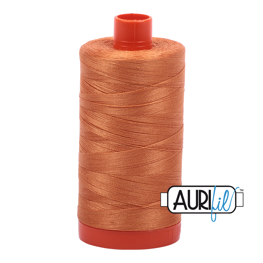 50wt Aurifil Medium Orange 100% Cotton Mako Thread #MK50-5009