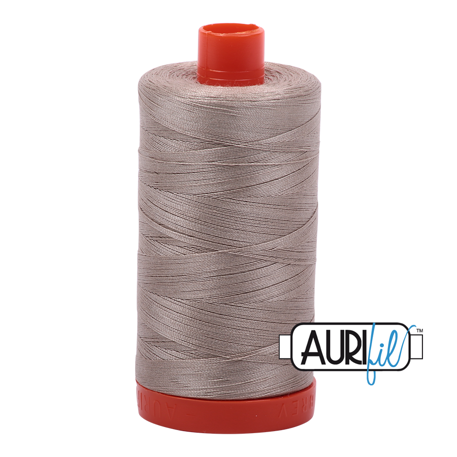 50wt Aurifil Rope Beige 100% Cotton Mako Thread #MK50-5011