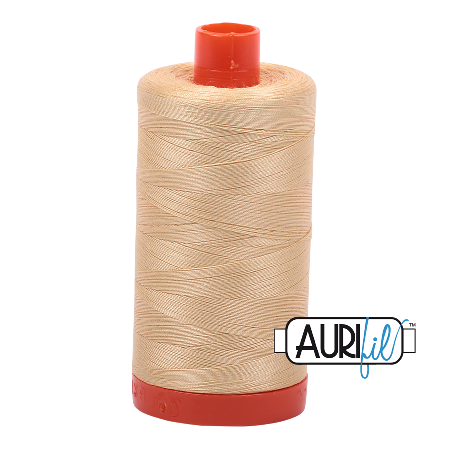 50wt Aurifil Light Caramel 100% Cotton Mako Thread #MK50-6001