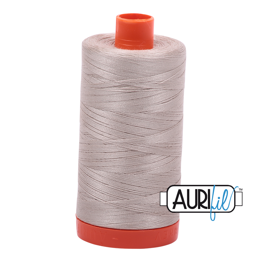 50wt Aurifil Pewter 100% Cotton Mako Thread #MK50-6711