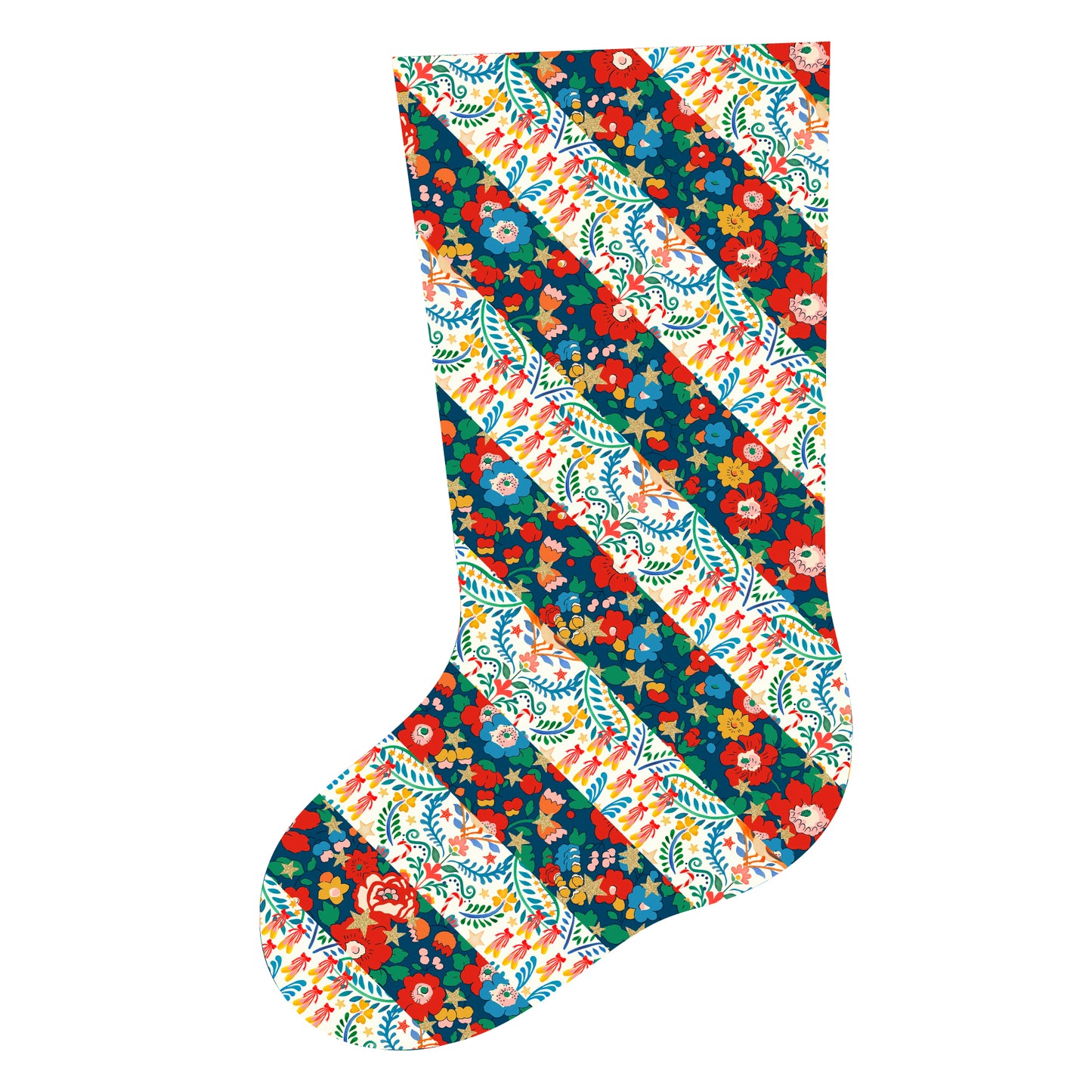 Striped Jingle Stocking (Left facing) Pattern FPP
