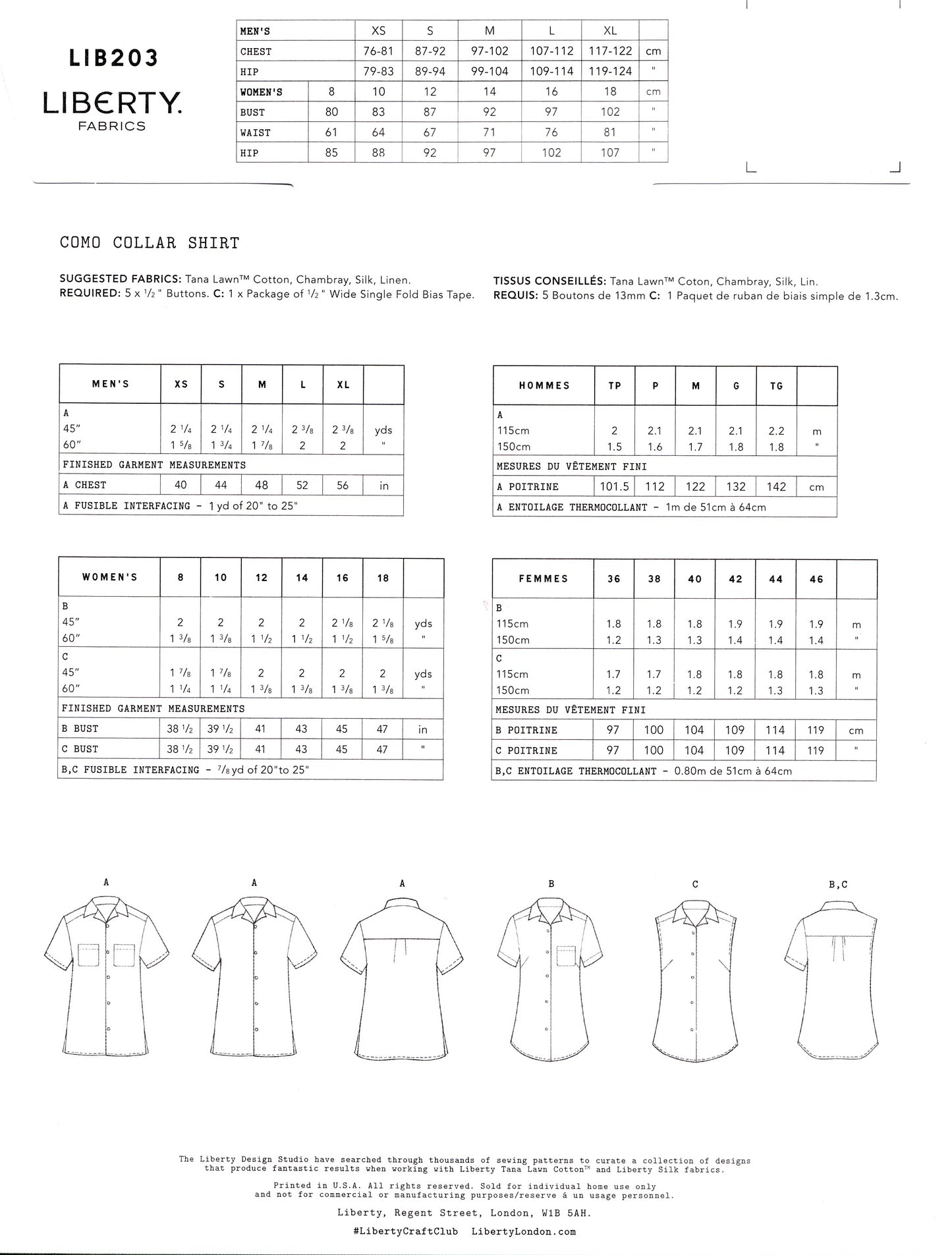 Como Collar Shirt Pattern