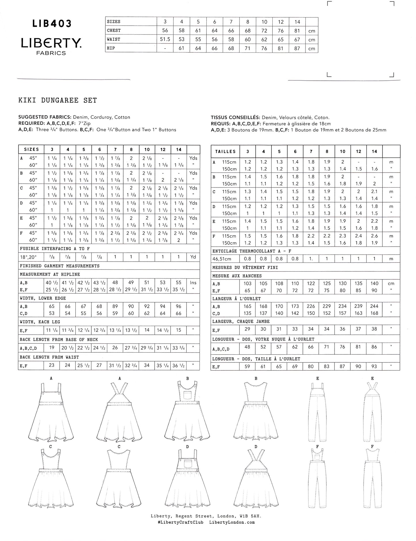 Kiki Dungaree Set Pattern