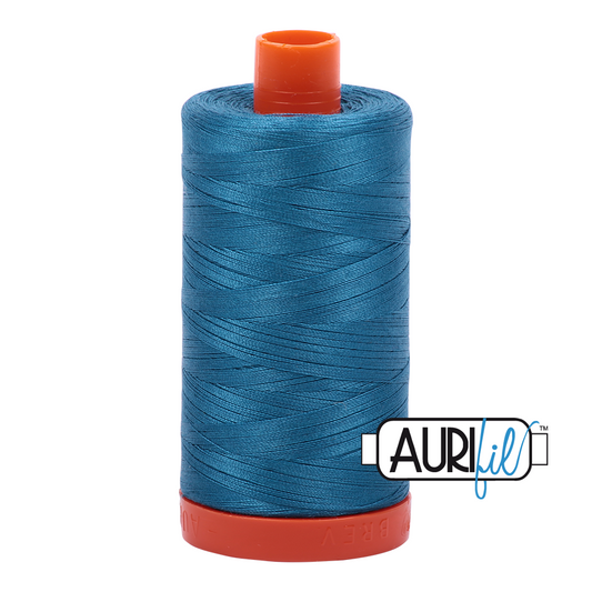 50wt Aurifil Medium Teal 100% Cotton Mako Thread #MK50-1125