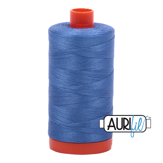 50wt Aurifil Light Blue Violet 100% Cotton Mako Thread #MK50-1128