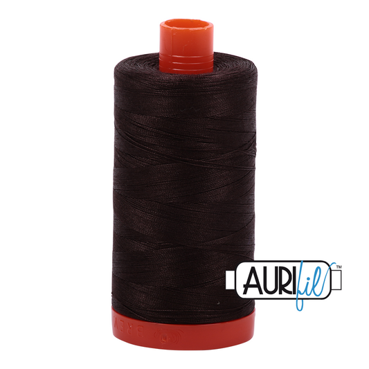 50wt Aurifil Very Dark Bark 100% Cotton Mako Thread #MK50-1130