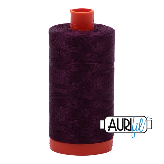 50wt Aurifil Very Dark Eggplant 100% Cotton Mako Thread #MK50-1240