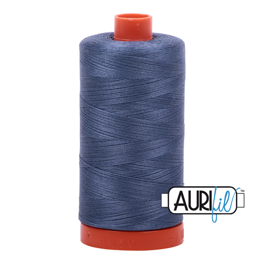 50wt Aurifil Dark Grey Blue 100% Cotton Mako Thread #MK50-1248