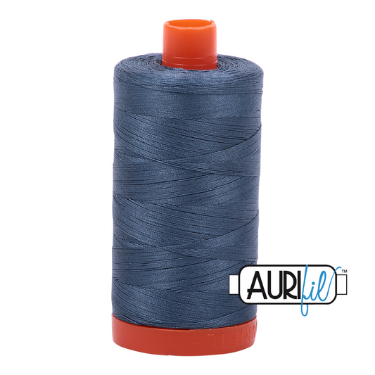 50wt Aurifil Medium Blue Grey 100% Cotton Mako Thread #MK50-1310