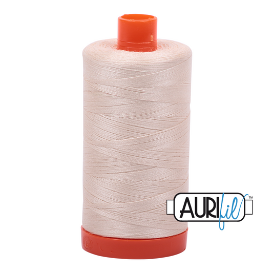 50wt Aurifil Light Sand 100% Cotton Mako Thread #MK50-2000