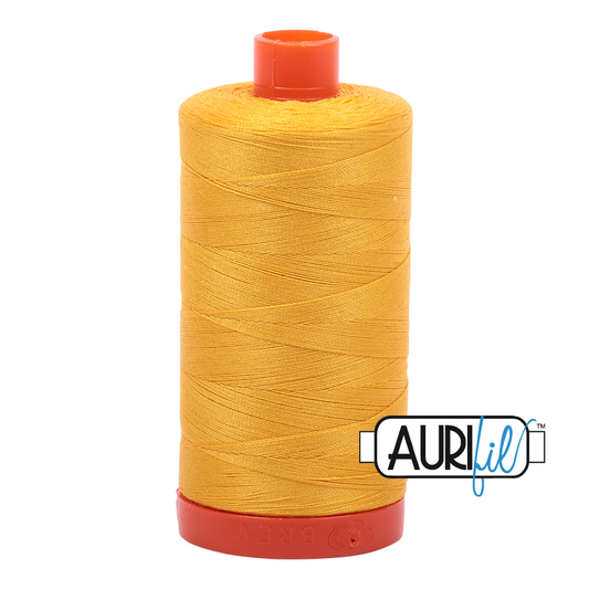 50wt Aurifil Yellow 100% Cotton Mako Thread #MK50-2135