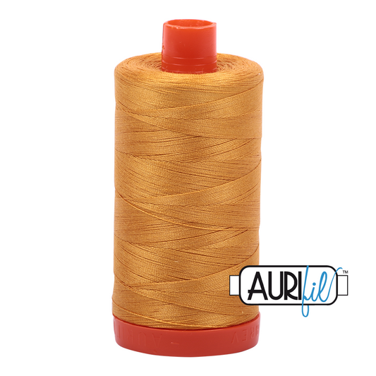 50wt Aurifil Orange Mustard 100% Cotton Mako Thread #MK50-2140