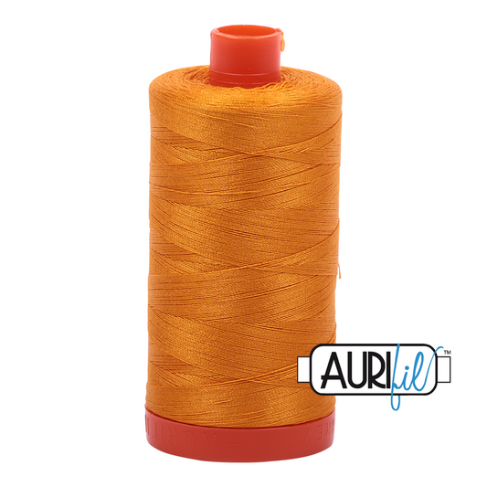 50wt Aurifil Yellow Orange 100% Cotton Mako Thread #MK50-2145