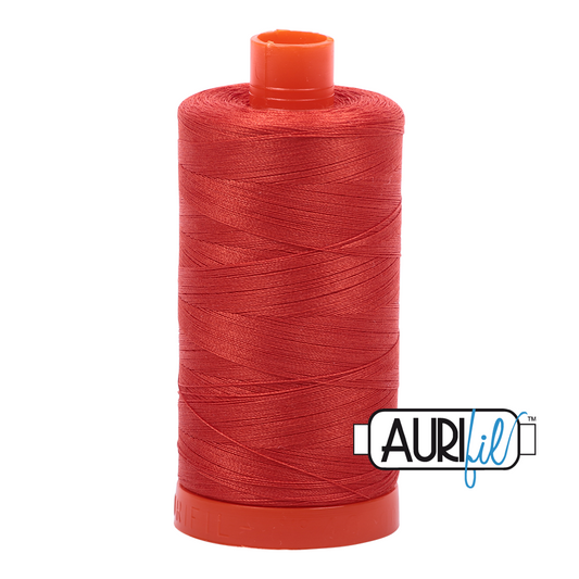 50wt Aurifil Red Orange 100% Cotton Mako Thread #MK50-2245