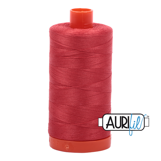 50wt Aurifil Dark Red Orange 100% Cotton Mako Thread #MK50-2255