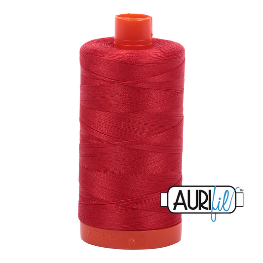 50wt Aurifil Lobster Red 100% Cotton Mako Thread #MK50-2265