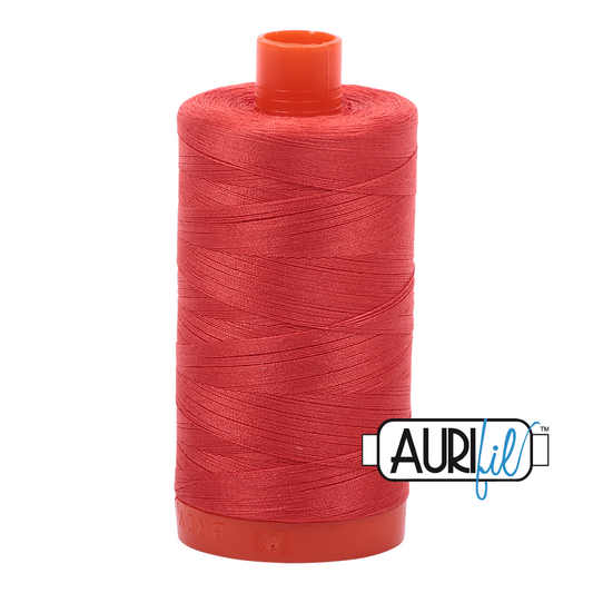50wt Aurifil Light Red Orange 100% Cotton Mako Thread #MK50-2277