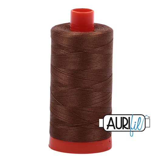 50wt Aurifil Dark Antique Gold 100% Cotton Mako Thread #MK50-2372