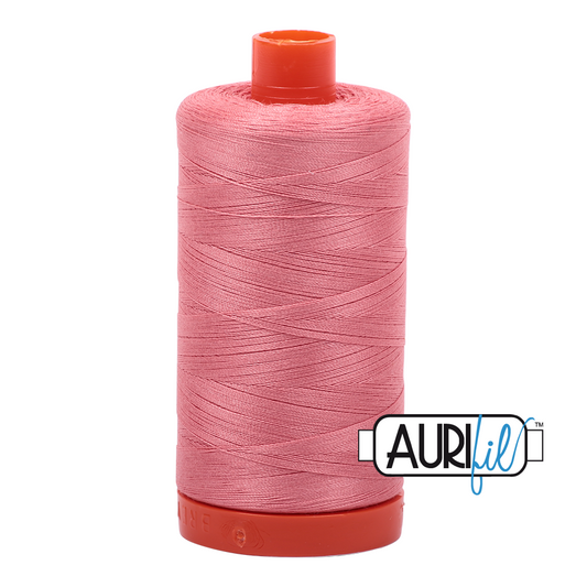 50wt Aurifil Peachy Pink 100% Cotton Mako Thread #MK50-2435