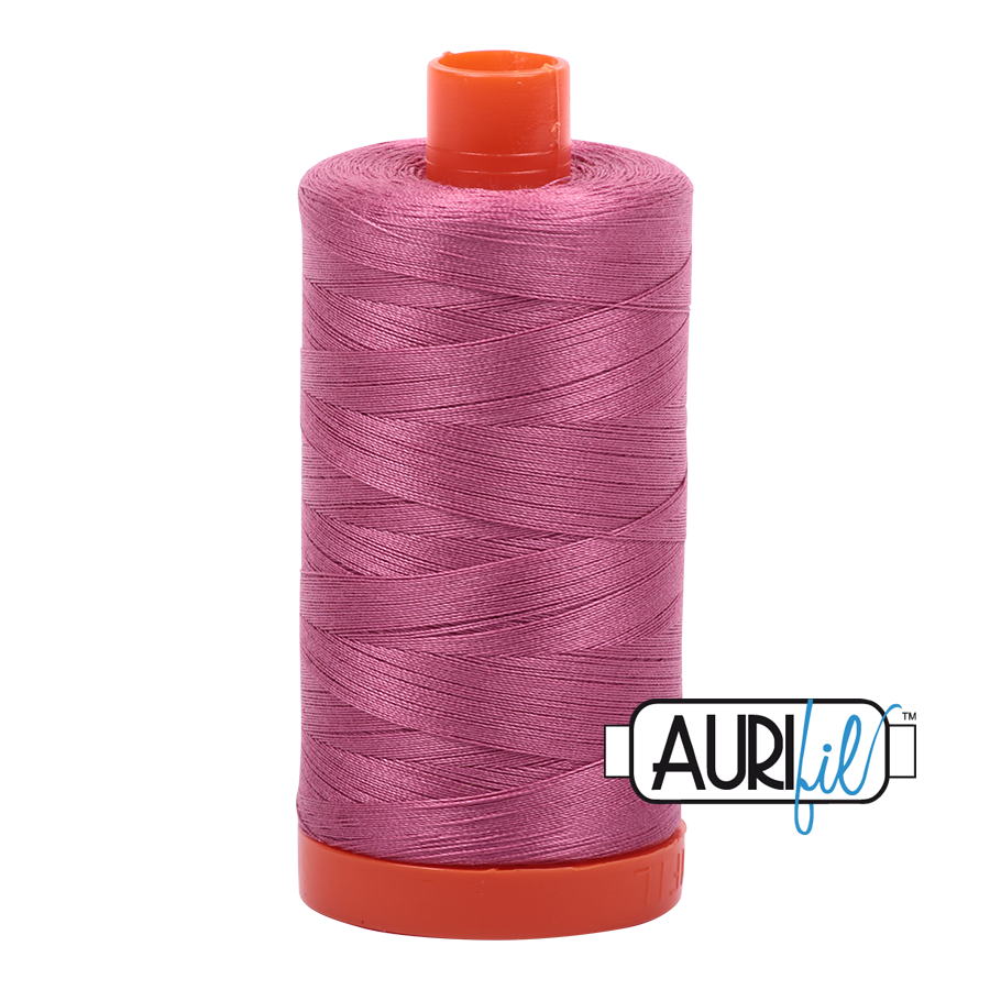 50wt Aurifil Dusty Rose 100% Cotton Mako Thread #MK50-2452