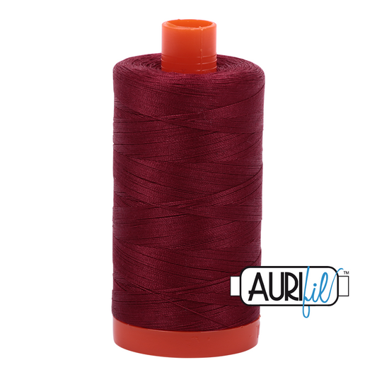 50wt Aurifil Dark Carmine Red 100% Cotton Mako Thread #MK50-2460