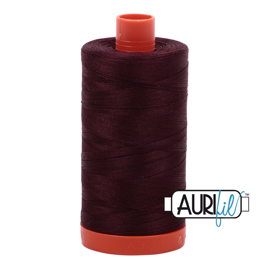 50wt Aurifil Dark Wine 100% Cotton Mako Thread #MK50-2468
