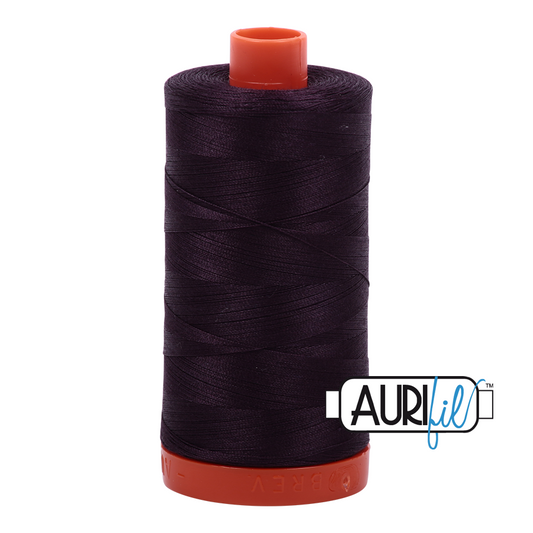 50wt Aurifil Aubergine 100% Cotton Mako Thread #MK50-2570