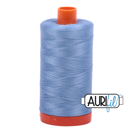 50wt Aurifil Light Delft Blue 100% Cotton Mako Thread #MK50-2720