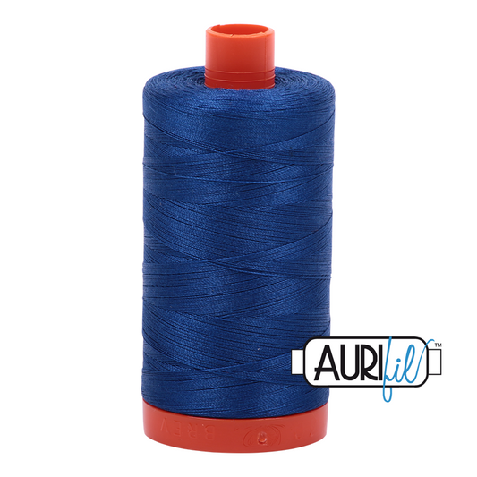 50wt Aurifil Dark Cobalt 100% Cotton Mako Thread #MK50-2740