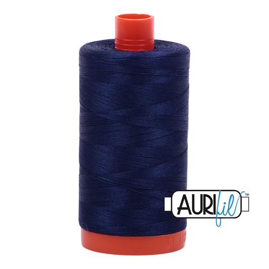 50wt Aurifil Midnight 100% Cotton Mako Thread #MK50-2745