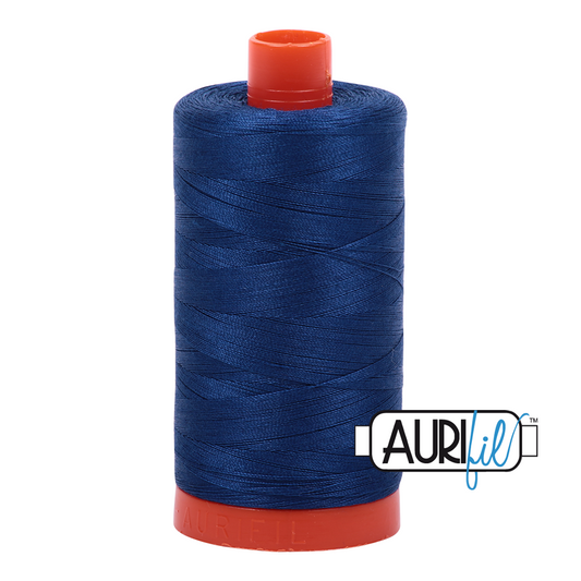 50wt Aurifil Dark Delft Blue 100% Cotton Mako Thread #MK50-2780