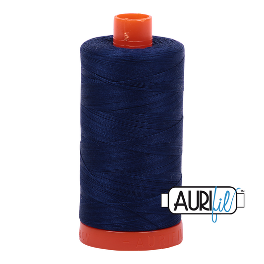 50wt Aurifil Dark Navy 100% Cotton Mako Thread #MK50-2784