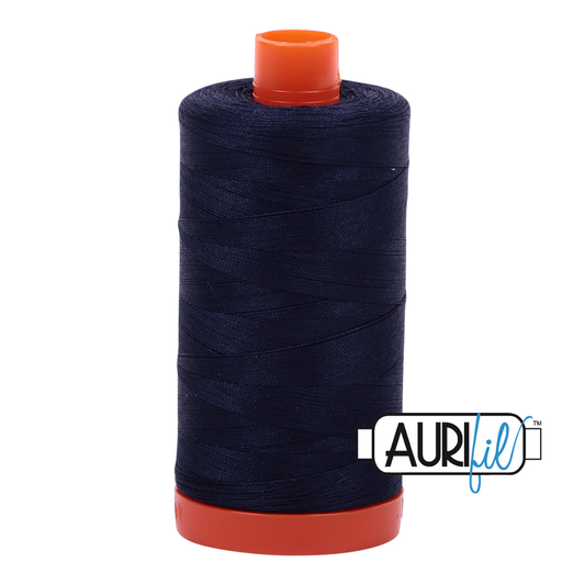 50wt Aurifil Very Dark Navy 100% Cotton Mako Thread #MK50-2785