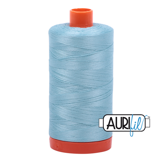50wt Aurifil Light Grey Turquoise 100% Cotton Mako Thread #MK50-2805