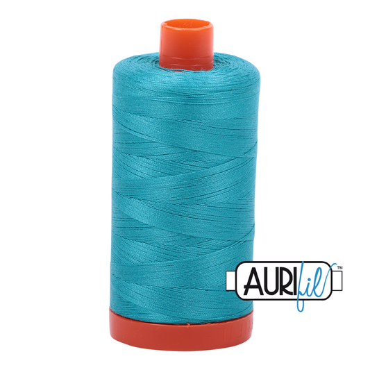 50wt Aurifil Turquoise 100% Cotton Mako Thread #MK50-2810