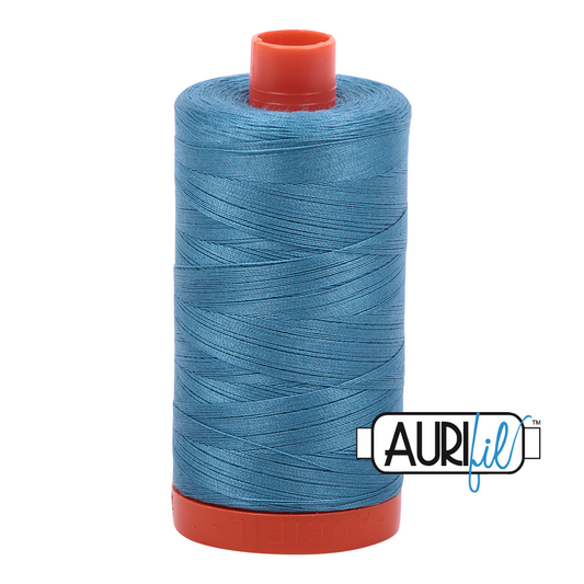 50wt Aurifil Teal 100% Cotton Mako Thread #MK50-2815