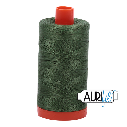 50wt Aurifil Very Dark Grass Green 100% Cotton Mako Thread #MK50-2890