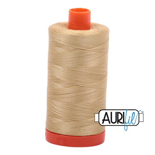 50wt Aurifil Very Light Brass 100% Cotton Mako Thread #MK50-2915