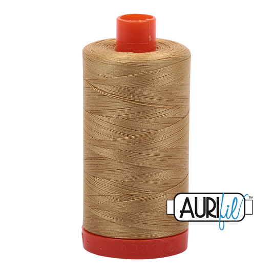50wt Aurifil Light Brass 100% Cotton Mako Thread #MK50-2920