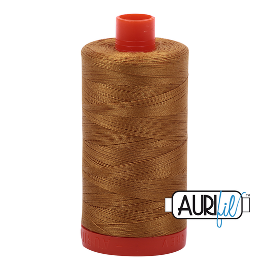 50wt Aurifil Brass 100% Cotton Mako Thread #MK50-2975