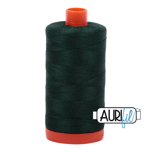 50wt Aurifil Forest Green 100% Cotton Mako Thread #MK50-4026