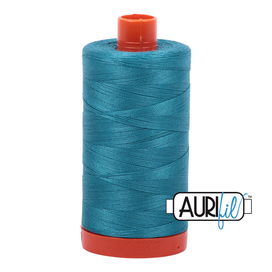 50wt Aurifil Dark Turquoise 100% Cotton Mako Thread #MK50-4182